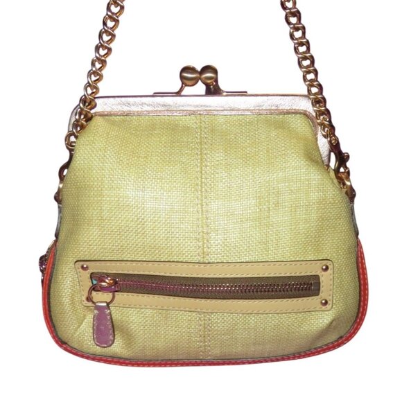 Coach Handbags - SOLD Coach Limited Edition Bonnie Cashin Woven Straw Kisslock Demi chain bag